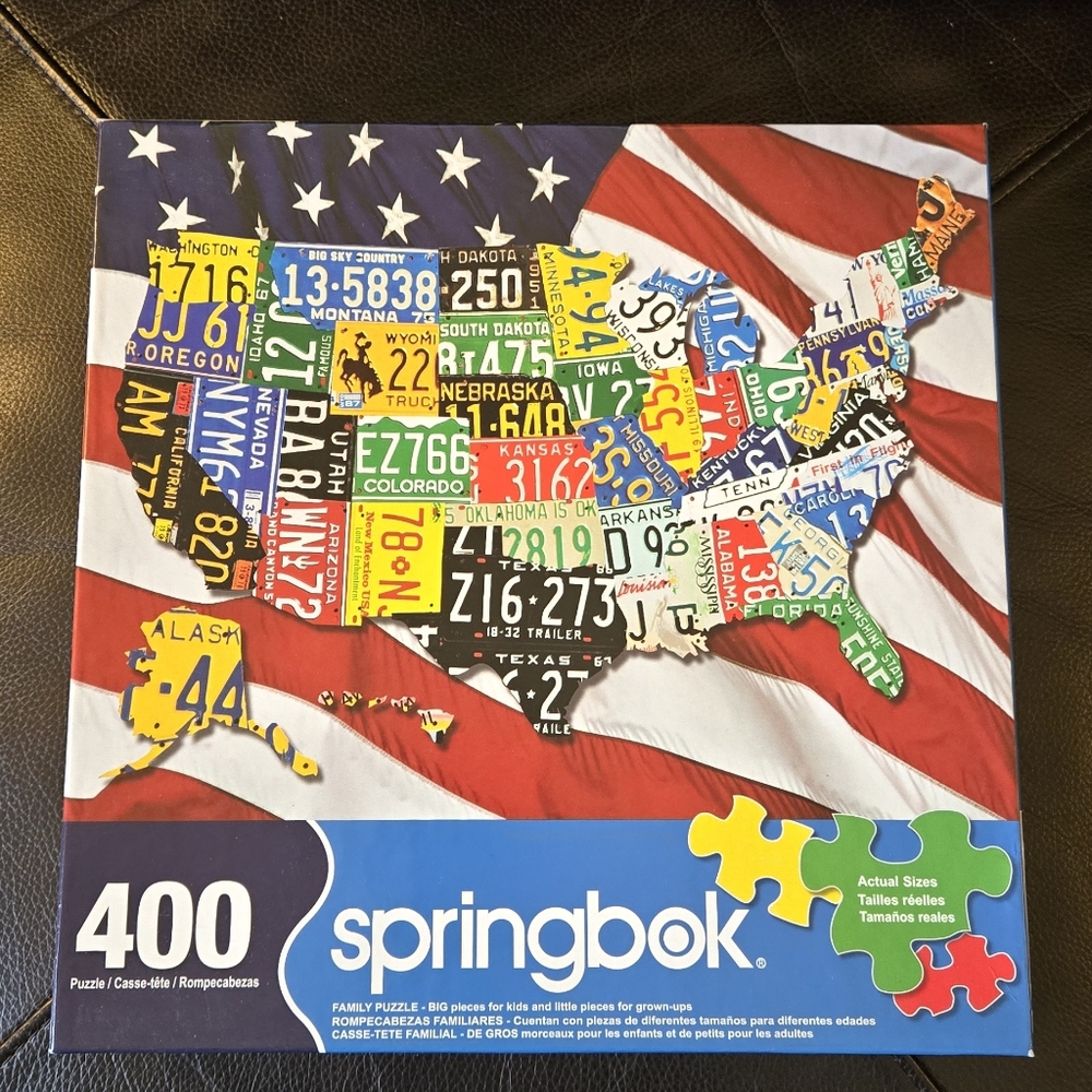 USA License Plate Puzzle - 400 Pieces
